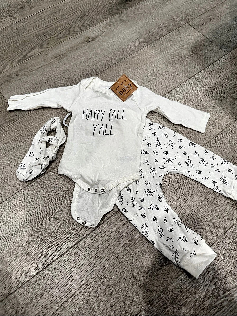 Ray Dunn 9Baby 3-Piece Set White & Gray NWT